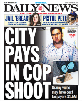 City Pays in Cop Shoot article on New York Daily News