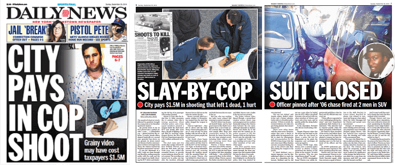 City Pays in Cop Shoot article on New York Daily News